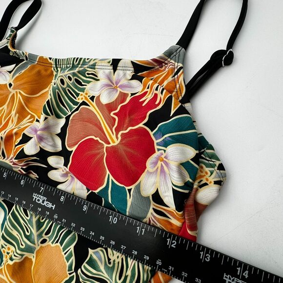 HURLEY | Women's Small One Piece Swimsuit Tropical Floral Strappy Back UPF 50+ - Picture 5 of 10